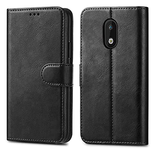 Image of GAPlus Nokia 1.3 (2020) Case - Premium Wallet Leather Flip Case Magnetic Stand Cover For Nokia 1.3 [Card Holder] [Magnetic Closure] Black