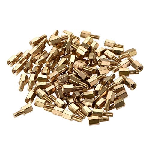 Image of sourcing map M3 6+6mm F/M Brass Hex Standoff Spacer Screws PCB Pillar 88 Pcs