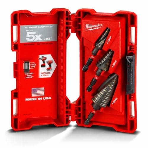 Image of Set of 3 MILWAUKEE Step Drill Bits for Impact Tools 48899266