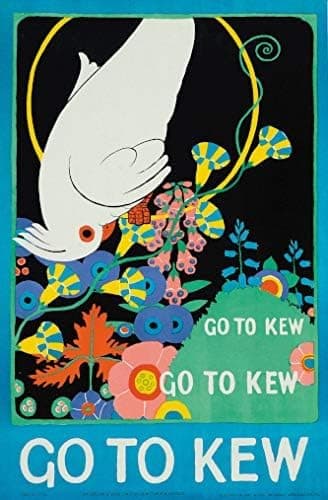 Image of RPW Roystone Print Works Vintage London Travel Poster GO to KEW Gardens, 1915. 250gsm Gloss Art Card Reproduction Poster (A2 420 x 594mm)