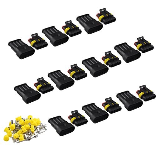 Image of Futheda 10pcs 4pin 4 Way Car Superseal Waterproof IP67 Electrical Terminal Wire Connector PA66 Pin Plug Kit for Motorcycle Scooter Car Truck Quad Bike Caravan Marine Jet Ski Boats