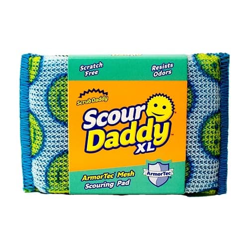 Image of Scrub Daddy Scour Daddy XL, Scourers Non Scratch Scrubbing Sponge, Scouring Pads, Kitchen Sponges for Dishes, Dishwashing Pan Scrubber, Cleaning Supplies, Dish Sponges for Washing up