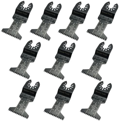 Image of Pack of 10 x 45mm Wide Coarse Oscillating Multi Tool Blades/Wood Cutter Saw Blades Set Compatible with Dremel Fein Multimaster Makita Stanley Worx Dewalt Multi Tool Etc Oscillating Multitool Blade