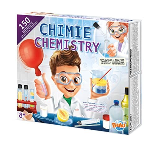 Image of Buki Kids Chemistry Set - Lab Kit 150 Experiments – Safe Science Using Kitchen Ingredients with Test Tubes, Goggles & Accessories – Educational Chemistry Experiment Kit, Girls & Boys Ages 8+ Years