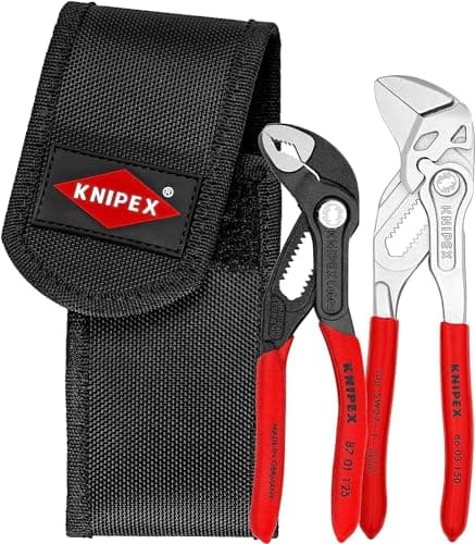 Image of KNIPEX Mini Pliers Set, 2 Parts, Includes Cobra XS and Pliers Wrench XS, Tool Bag, Belt Clip, Tool Set, EDC, 00 20 72 V01