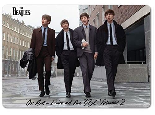 Image of The Beatles Mouse Mat Pad On Air Live at The BBC Band Logo Official One Size