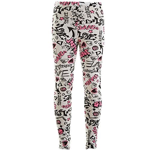 Image of A2Z 4 Kids Girls Legging Comic Graffiti Floral Leopard - Legging Graffiti 9-10