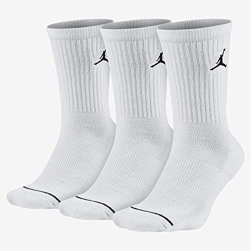 Image of Jordan Nike Men's Jumpman Crew Socks (Pack of 3) - White/White/White/Black, X-Large