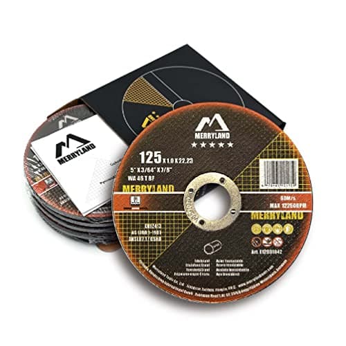 Image of Merryland Cutting Disc 125 Metal for Angle Grinder, 125 X 1.0 X 22.23 mm Cutting Wheel 25 Pieces, INOX Stainless Steel Iron 5 inch Type 41, Expert-Line E12081042