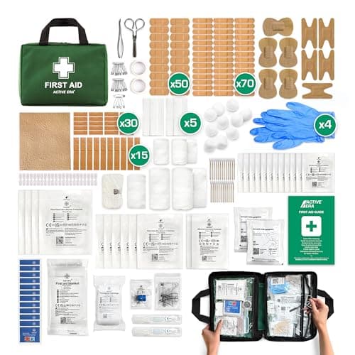 Image of 320 Piece Premium First Aid Kit Bag - Includes Eyewash, 2 x Cold (Ice) Packs and Emergency Car Blanket for Home, Office, Caravan, Workplace, Travel