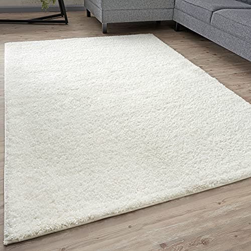 Image of THE RUGS Living Room Rug - Shaggy Soft And Elegant Carpets For The Bedrooms And Kitchen, Easy To Clean, Many Different Sizes (80x150 cm, White)