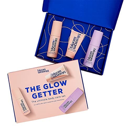 Image of Bloom and Blossom | The Glow Getter Body Care Gift Set, Skincare and Skin Care Set for Full Body Care with Revitalising Foot Spray, Multi-Tasking Balm, Hydrating Body Oil, and Shower Oil