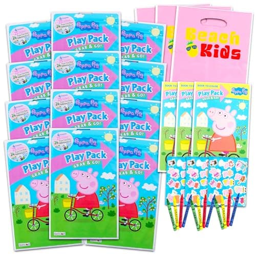 Image of Peppa Pig 12-Pack Play Packs with Crayons and Stickers (Peppa Pig Coloring Books) - Activity Packs - Party Favors