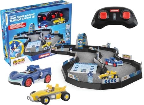Image of Carrera RC Sonic The Hedgehog - Team Sonic Racing Tabletop Racing Set - With Mini RC Sonic & Tails