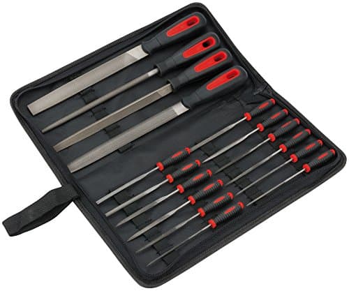 Image of Draper Redline 68904 File Set (16-Piece), Red/Black