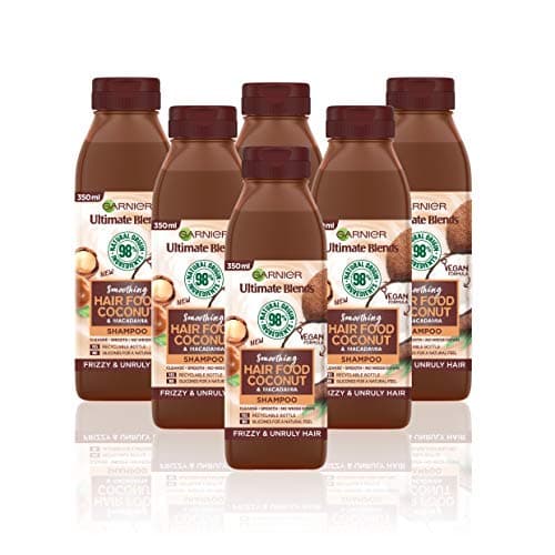 Image of Garnier Ultimate Blends Coconut Shampoo For Curly Hair | Coconut Hair Food Shampoo by Garnier Ultimate Blends | 98 Percent Natural Origin Ingredients | 350 ml Pack of 6