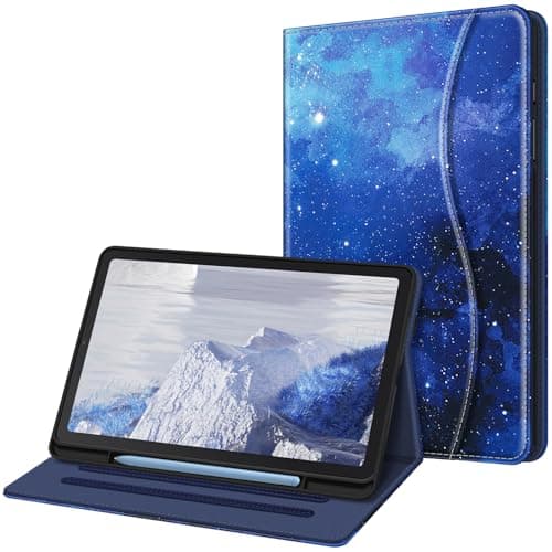 Image of FINTIE Case for Samsung Galaxy Tab S6 Lite 10.4 Inch 2024/2022/ 2020 with S Pen Holder, Multi-Angle Viewing Soft TPU Back Cover with Pocket Auto Wake/Sleep, Z-Starry Sky