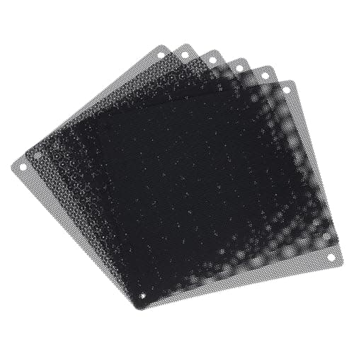 Image of sourcing map 6PCS PC Dust Filter, 140x140mm PVC Computer Case Cooler Dustproof Mesh Cover Fan Grills for Computer Chassis Speakers, Black