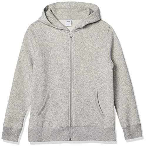 Image of Amazon Essentials Boys' Fleece Zip-Up Hoodie Sweatshirt, Light Grey Heather, 2 Years