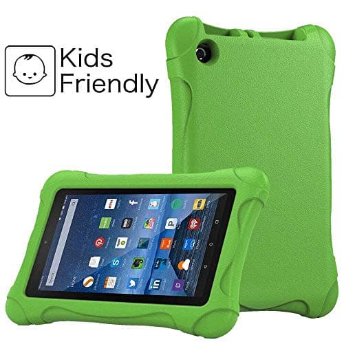 Image of Amaozn Fire 7 (5th Gen 2015) / Fire 7 (7th Gen 2017) alexa/Fire 7 (9th Gen 2019) alexa - Light Weight Shockproof Foldable Kids/Children Friendly EVA Foam Cover Case (green case)