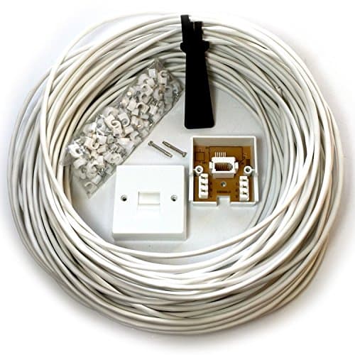 Image of Loops 25M BT Telephone Master Socket/Box Line Extension Professional Cable Kit - 10m 15m 20m Lead