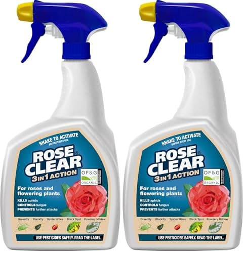 Image of ROSECLEAR 3 in 1 Ready to Use Plant Protection For Aphids, 800 ml, White (Pack of 2)