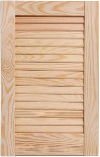Image of Full Stylish Door, Pine Wood, Closed Natural or White Color, Slatted Wardrobe Doors, Internal Cupboard Doors, Various Sizes (Natural, 993mm (39.1'') x 594mm (23.4''))