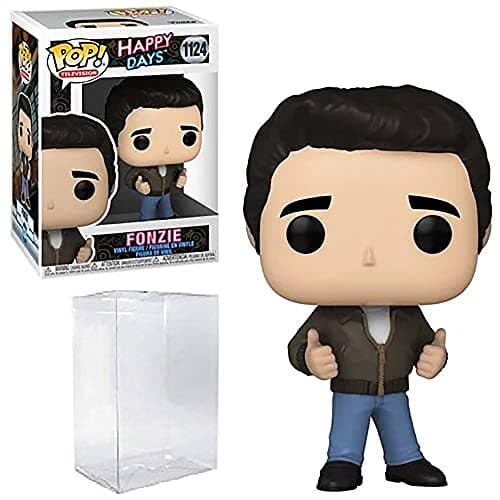 Image of Happy Days Fonzie (Henry Winkler) Vinyl Figure # 1124 - Bundled with Pop Box Protector Case