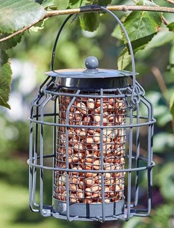 Image of Garden Mile Bird Feeder, Squirrel Proof Cage, Ideal for Wild Bird nuts Outdoor Garden Bird Squirrel Guard Feeder Hanging Wildlife (Smaller Bird Feeder for Peanuts)