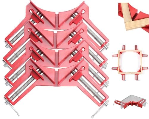 Image of Litensh 4pcs 90 Degree Right Angle Clamps for Woodwork, Clamp for Corners DIY Hand Tools Picture Frame Corner Clamps Adjustable Wood Vice Miter Clamp for Picture Photo Frame Glass