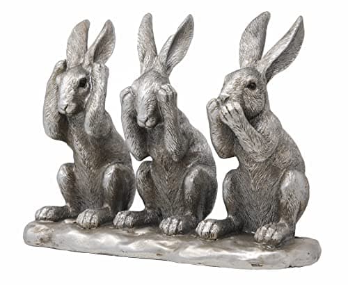 Image of Reflections Silver 3 Wise Hares Figurine By Leonardo