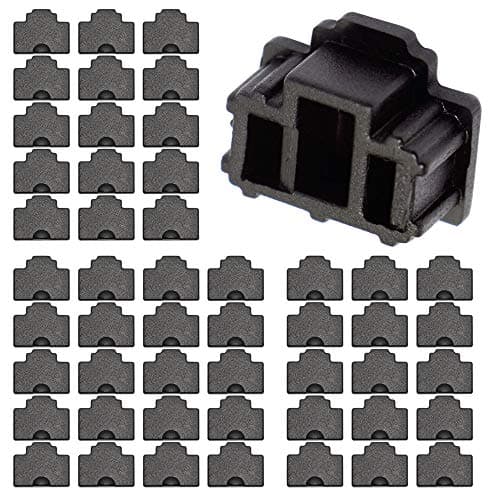 Image of GINTOOYUN RJ45 Anti Dust Cover Cap Ethernet Hub Port Plug Protector By FENGQLONG 50Pcs Black