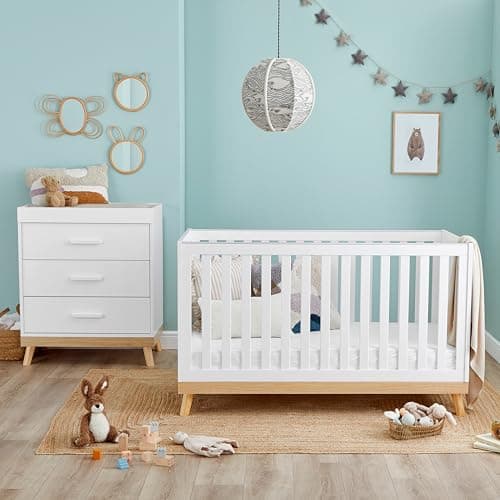Image of Babymore Mona 2 Piece Nursery Room Set - White