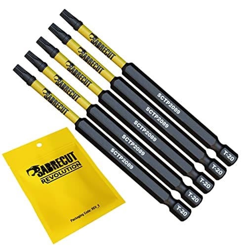 Image of 5 x SabreCut SCTP2089_5 89mm T20 TX20 Torx Tamper Proof Security Magnetic Impact Screwdriver Driver Bits Set Heavy Duty