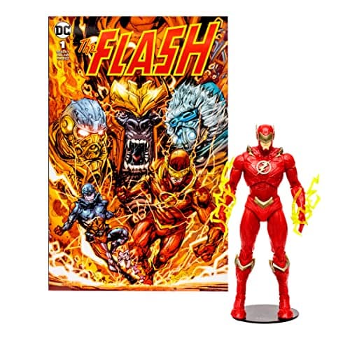 Image of MCFARLANE Toys, DC Comic 7-inch The Flash (Barry Allen) Action Figure with 22 Moving Parts, Collectible DC Page Puncher Figure with Stand Base, Comic and Unique Collectible Character Card – Ages 12+