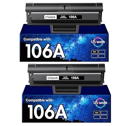 Image of Uniwork Toner Cartridge Replacement for HP 106A W1106A Compatible with Laser 107W 107A 107R MFP 135WG 137FWG 135A 135R 135W 137FNW (Black, 2-Pack)