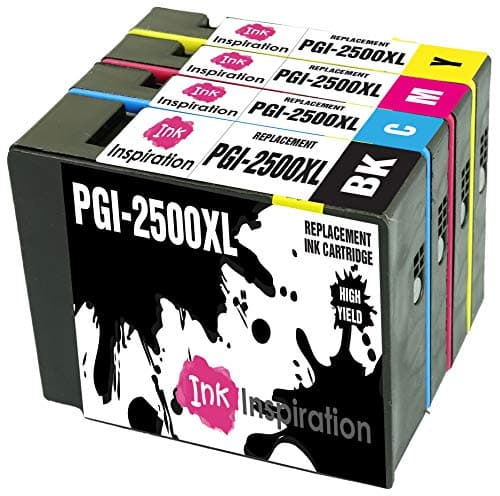 Image of INK INSPIRATION® Replacement for Canon PGI-2500 PGI-2500XL Ink Cartridges 4-Pack, Use with Canon MAXIFY MB5350 iB4050 MB5050 MB5150 MB5450 iB4150 MB5455 MB5155, Black/Cyan/Magenta/Yellow
