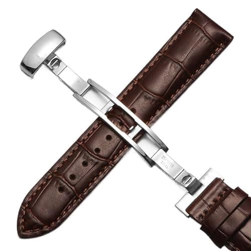 Image of yeziu Leather Watch Strap For Tissot 1853 Le Locle T41 Gentleman Seastar Carson Heritage(Browns,20mm)
