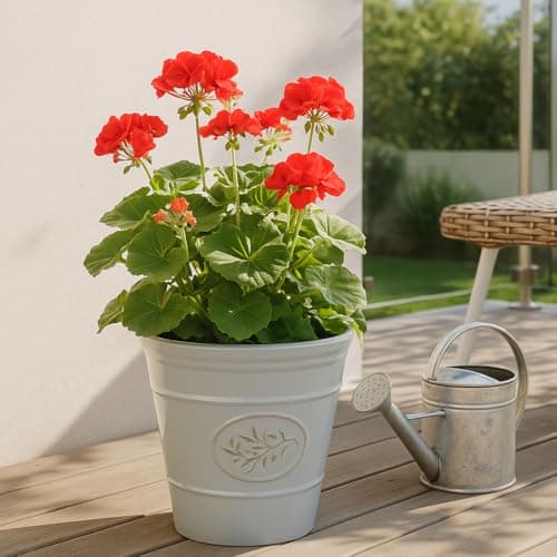 Image of Outdoor Classic Olive Planter | Ceramic Look Round Plastic Flower Pot With Glossy Finish | Frost & UV Resistant Traditional Garden Plant Pot| Dia: 40cm, 50cm & Square | Grey (2, 30cm Medium Round)