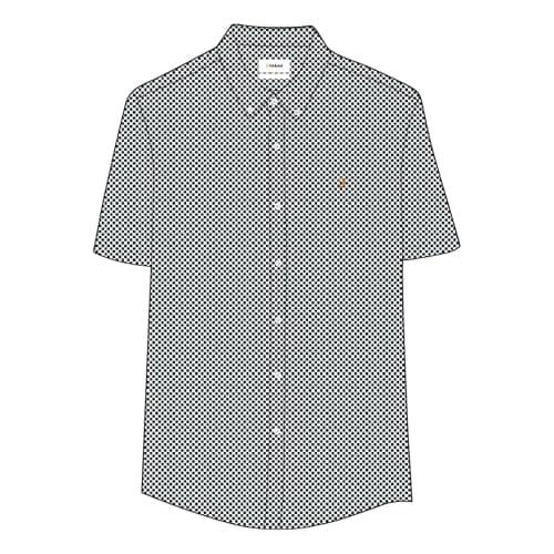 Image of Farah Men's Brewer SS BD Shirt, White/True Navy, M
