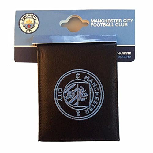 Image of Manchester City FC Official Football Crest Embroidered PU Leather Wallet (One Size) (Black)