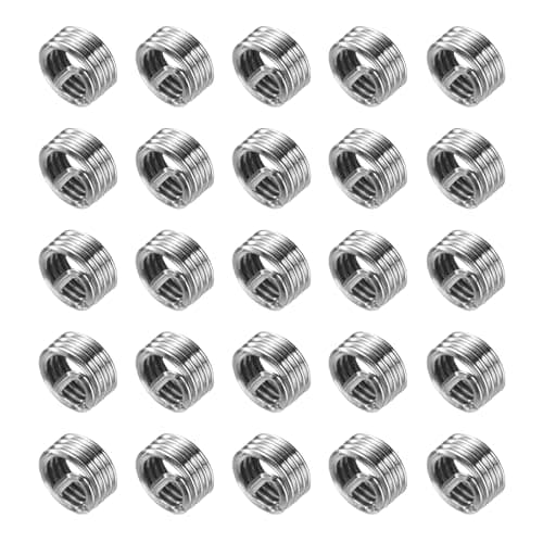 Image of sourcing map 60pcs Wire Thread Inserts M3 x 0.5 1D(3mm) Metric 304 Stainless Steel Helical Type Coiled Thread Repair Kit Wire Screw Threaded Sleeve Sheath for Mechanical Equipment