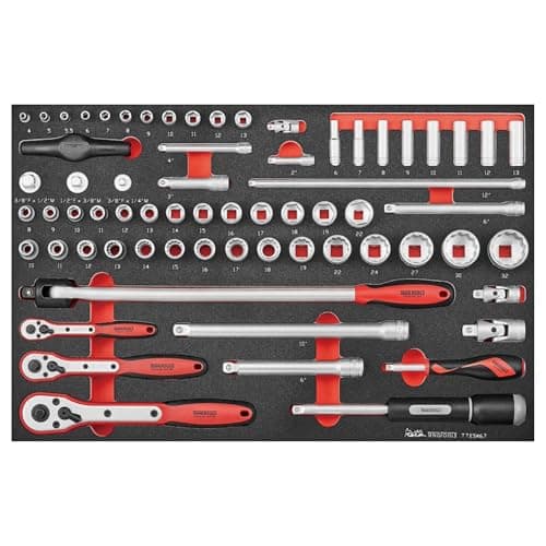 Image of Teng Tools 67 Piece 1/4, 3/8 & 1/2 Inch Drive Maintenance & Automotive Metric 6 & 12 Point Socket EVA Foam Set - TTESK67