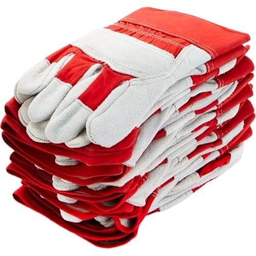 Image of Supreme TTF 5 Pairs Red Rigger Work Gloves Canadian Leather Heavy Duty Safety Gauntlets Size XL YELLOW (Red)