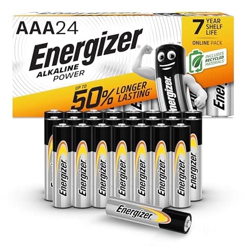 Image of Energizer Alkaline Power - AAA Batteries (24 Pack) - Triple A Battery 1.5V - Up To 50% Longer Lasting - For Everyday Devices - 100% Recyclable Packaging - 7 Year Shelf-Life [Amazon Exclusive]