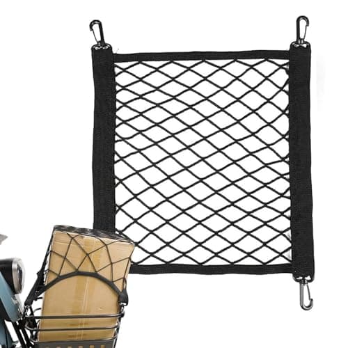 Image of Motorcycle Cargo Net,Motorcycle Cargo Net for Helmet Storage - Adjustable Luggage Storage Tie Down Mesh Web for E-Vehicles Motorbike Bicycles Snowmobile Scooters
