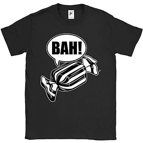 Image of Fancy A Snuggle Bah Humbug! Black & White Mint Sweets Christmas Grinch Mens T-Shirt Black X-Large