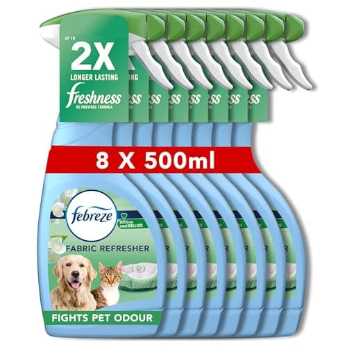 Image of Febreze Fabric Freshener Spray, 4L (500ml x 8) – Pet Odour Fighter, Eliminates Odours, Refreshes Fabrics