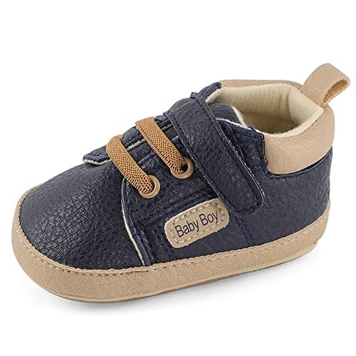 Image of MASOCIO Baby Shoes Boys First Walking Toddler Trainers Pre Walker Steps Boy 9 Infant Size 3 UK Child Navy Blue 6-12 Months (Manufacturer's Size: 2)
