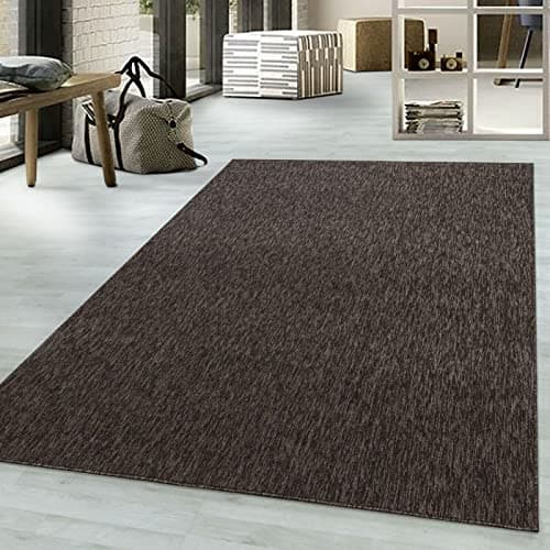 Image of viceroy bedding NIZZA Modern Rugs Living Room Carpet Mat For Bedroom Large Area Rug Hallway Kitchen Extra Large Size Short Pile Flat Weave (120cm x 170cm (4ft x 5.6ft), Brown)